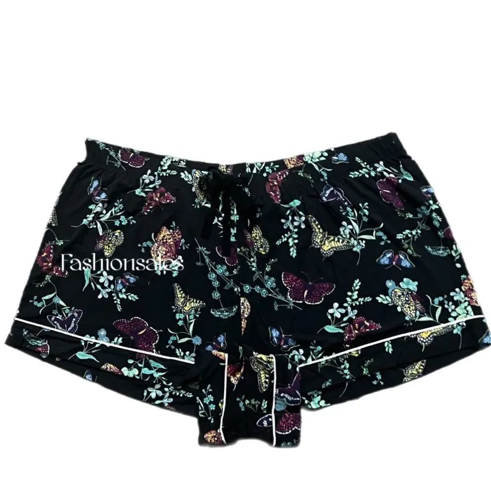 Victoria’s Secret Supersoft Modal black allover butterflies pajama shorts XXL